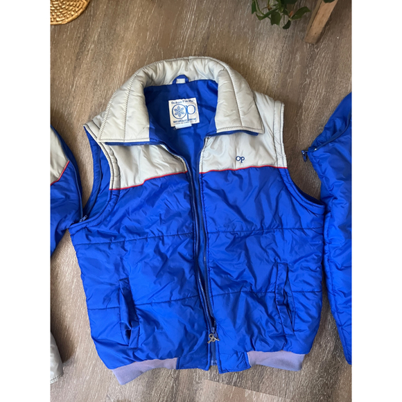 Women's Ocean Pacific Blue Gray Puffer Vest XL - Picture 6 of 10